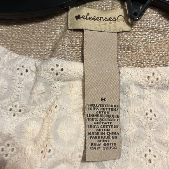 Anthropology Elevenses-6-beige,office siren,Metallic Scallop,crop, blazer/jacket - Picture 8 of 13